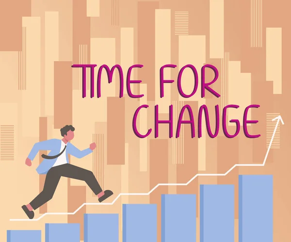 Sinal Escrita Mão Tempo Para Mudança Visão Geral Negócio Transição — Fotografia de Stock