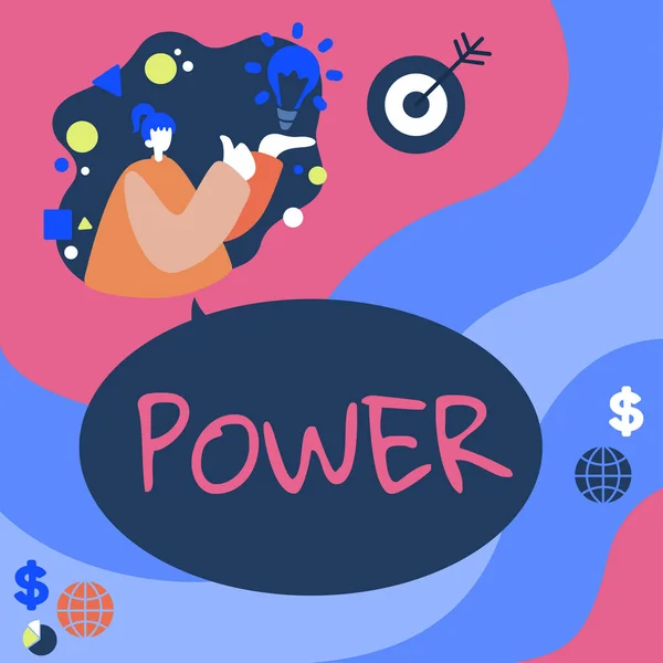 Schreiben Mit Textanzeige Power Business Überblick Fähigkeit Etwas Tun Oder — Stockfoto