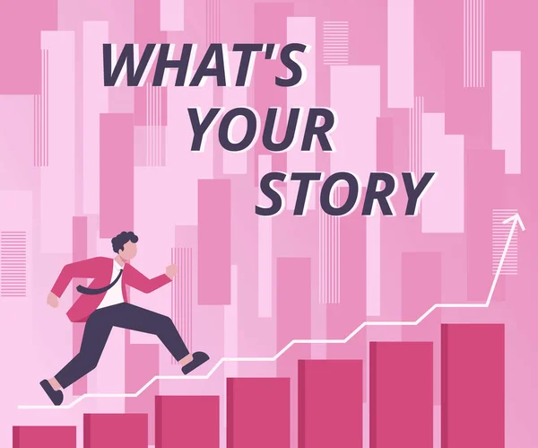 Fogalmi Megjelenítés What Your Story Word Written Asking Someone Talk — Stock Fotó