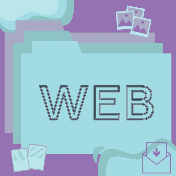 概念标题Web Business接近一个支持特别格式化文档的Internet服务器系统 — 图库照片