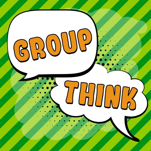 Legenda Texto Apresentando Group Think Foto Conceitual Reunir Formal Informalmente — Fotografia de Stock