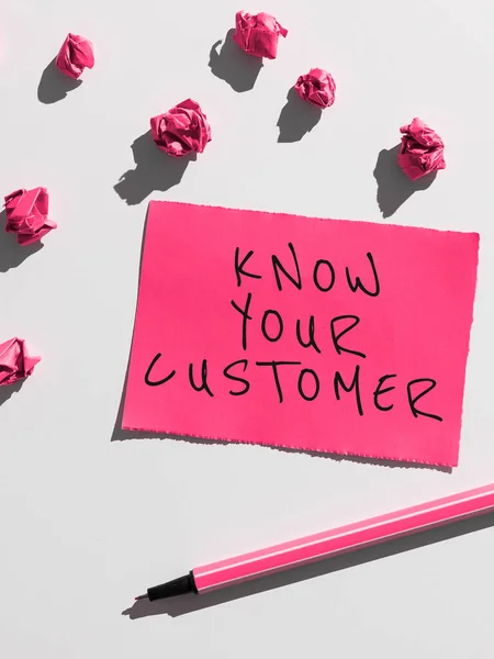 Text Bildtext Presenterar Know Your Customer Word Marketing Skapa Opinionsundersökning — Stockfoto