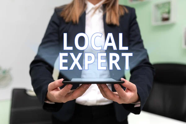 Местный Эксперт Word Offers Expertise Assistance Booking Events Locally — стоковое фото