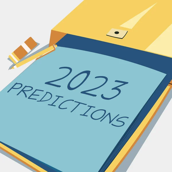 Visualización Conceptual 2023 Predicciones Concepto Que Significa Lista Cosas Que — Foto de Stock