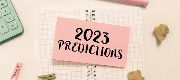 Text Tecken Som Visar 2023 Förutsägelser Ord För Lista Över — Stockfoto