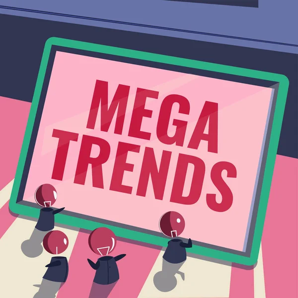 Inspiration Zeigt Zeichen Mega Trends Business Zeigt Mächtige Phänomene Die — Stockfoto