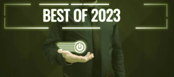 显示2023年最佳状态的文字符号 记载了2023年发生的伟大而神奇的事情和事件 — 图库照片
