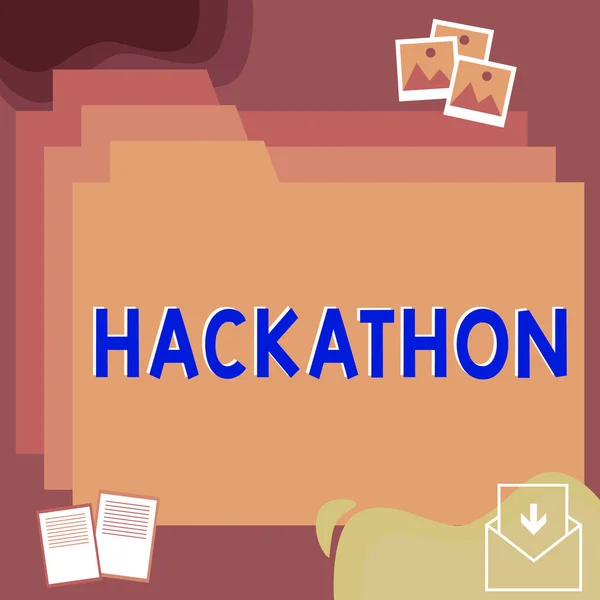 Segno Testo Che Mostra Hackathon Evento Panoramica Aziendale Cui Gran — Foto Stock