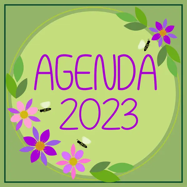Légende Texte Présentant Agenda 2023 Word Pour Liste Des Activités — Photo