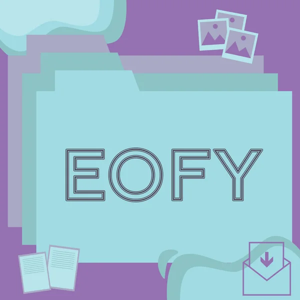 Schrijven Met Tekst Eofy Woord Voor Een Mega Verkoop Gehouden — Stockfoto