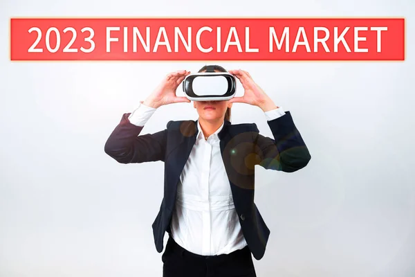 Handschrift Tekst 2023 Financiële Markt Business Concept Plaats Waar Handel — Stockfoto