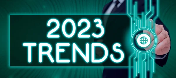 Lham Kaynağı Olan 2023 Trends Yaklaşımını Gösteren Metin Mevcut Yılda — Stok fotoğraf