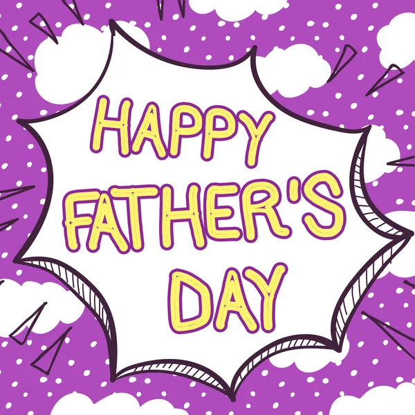 Inspiration Showing Sign Happy Fathers Day Business Overview Time Year — Stock Photo, Image