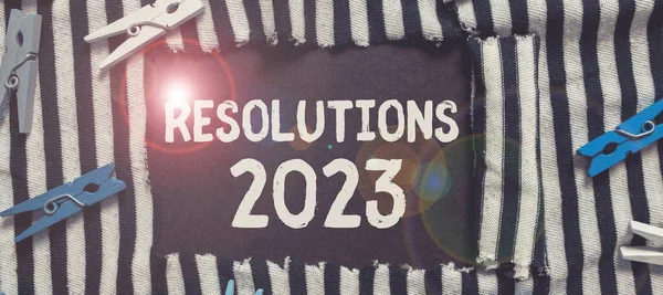 Écriture Texte Résolutions 2023 Concept Signifiant Liste Choses Que Souhaite — Photo