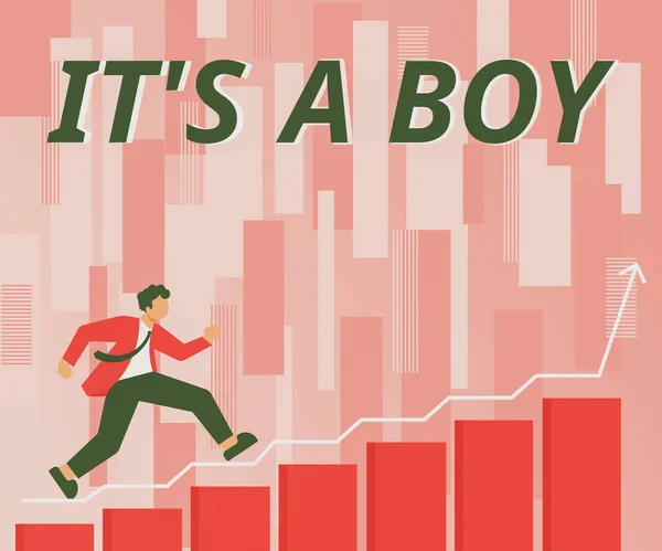 Konzeptionelle Bildunterschrift Boy Business Ansatz Erwartung Eines Männlichen Babys Niedliche — Stockfoto