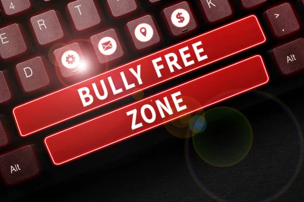 Χειρόγραφο Κείμενο Bully Free Zone Word Respect Other Bullying Δεν — Φωτογραφία Αρχείου