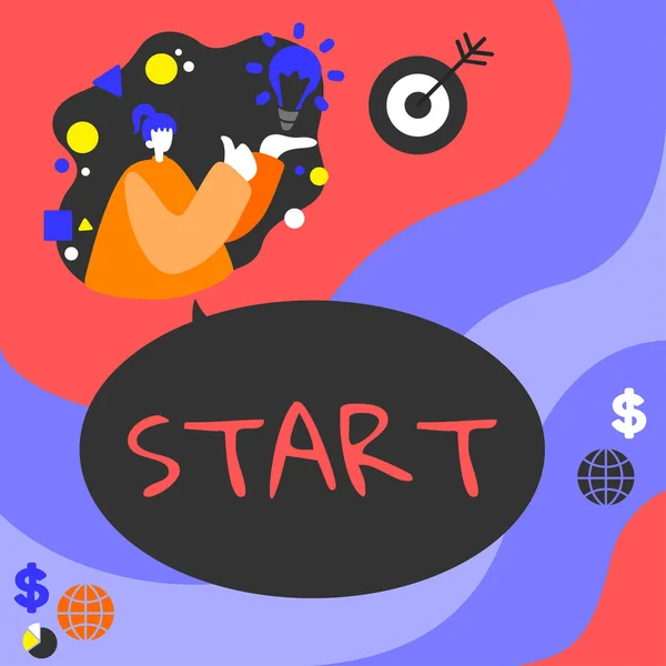 Tekstbord Met Start Business Showcase Beginnen Worden Gerekend Vanaf Een — Stockfoto