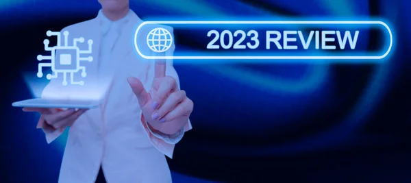 Текст Почерка 2023 Review Concept Meaning Seeing Important Events Actions — стоковое фото