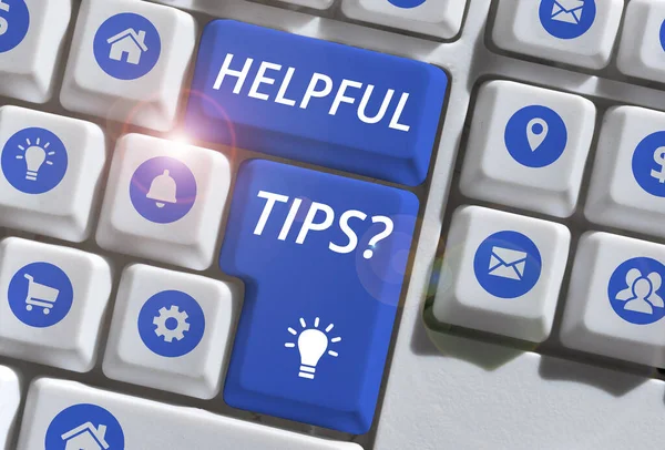 Handgeschriebener Text Hilfreiche Tipps Internet Konzept Ratschläge Als Hilfreiches Wissen — Stockfoto
