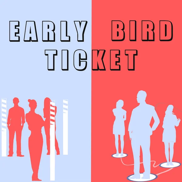 손으로 Early Bird Ticket 사무적 방법으로 정기적 가격으로 판매되기 — 스톡 사진
