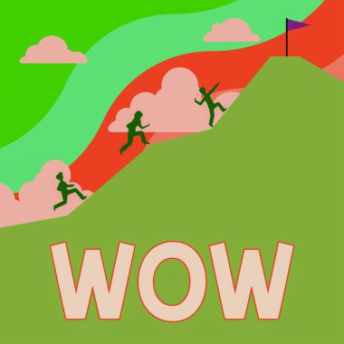 Vay be, kavramsal fotoğraf, şaşırma ve huşu dolu tarihi başarıyı gösteren ilham perisi birini çok heyecanlandırır