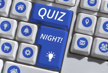 Bireyler arasında metin Quiz Night, Kavramsal Fotoğraf Akşamı Test Bilgi Yarışması yazılıyor