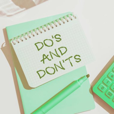 El yazısı Dos ve Don T 'ler, iş genel değerlendirmesi kafa karışıklığı.