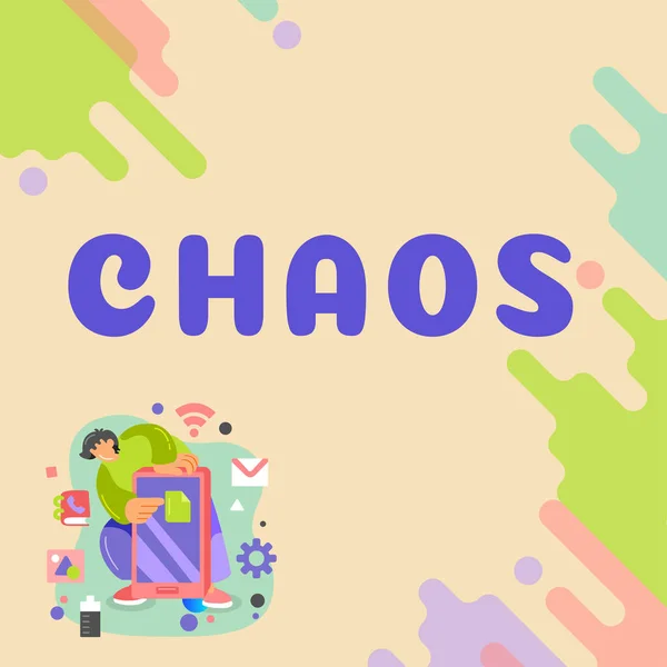 Chaos 소개하는 텍스트 비즈니스 무질서 그리고 확산되고 있습니다 — 스톡 사진