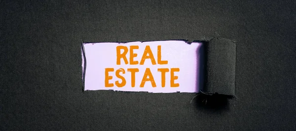 Εγγραφείτε Εμφανίζοντας Real Estate Business Προσέγγιση Του Ακινήτου Που Αποτελείται — Φωτογραφία Αρχείου