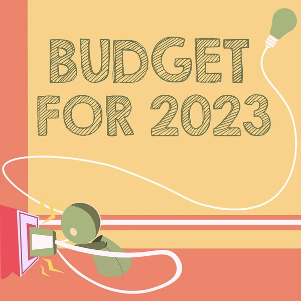 Концептуальний Підпис Бюджет 2023 Рік Концепція Означає Письмові Оцінки Доходів — стокове фото