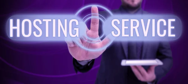 Bejelentkezés Megjelenítése Hosting Service Concept Jelentése Szolgáltatásokat Nyújt Honlapon Látható — Stock Fotó