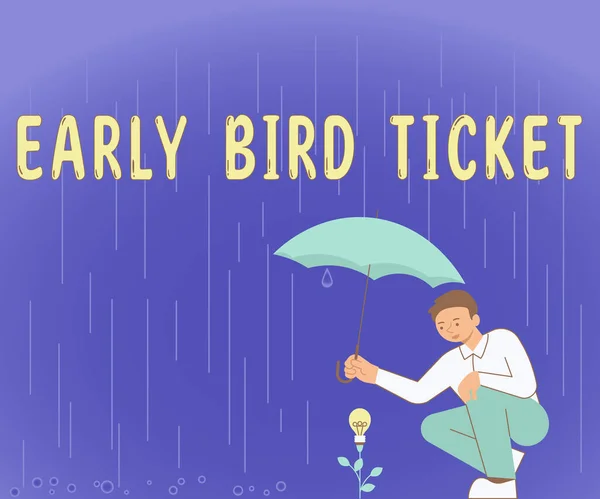 Testi Scritti Mano Biglietto Early Bird Business Concept Comprare Biglietto — Foto Stock