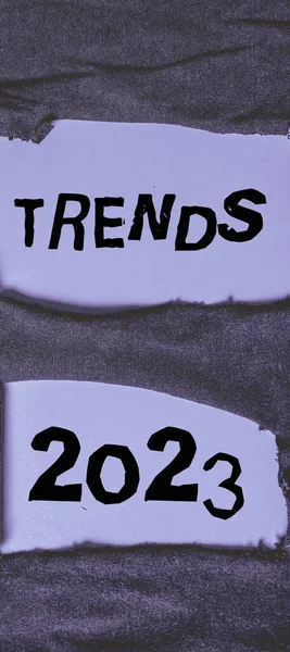Inspirációt Mutató Szöveg Trends 2023 Business Showcase Közelgő Uralkodó Tendencia — Stock Fotó