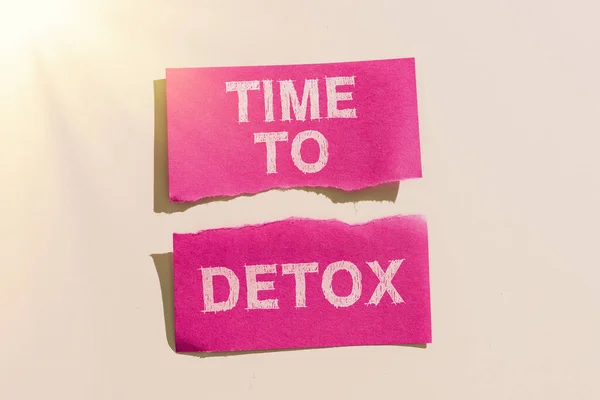 Visualizzazione Dei Segni Time Detox Concetto Che Significa Momento Dieta — Foto Stock