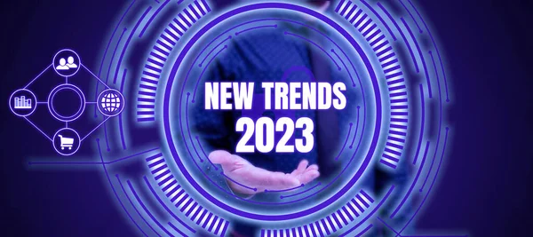 Yeni Eğilimler 2023 Işaretini Gösteren Ilham Kaynağı Bir Şeylerin Geliştiği — Stok fotoğraf