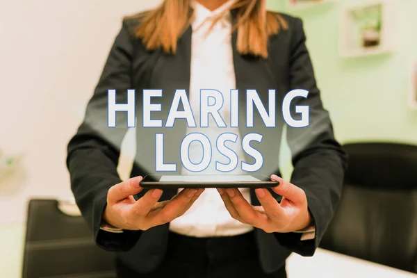 Handwriting Text Hearing Loss Business Idea Partial Total Inability Listen — Stock Photo, Image