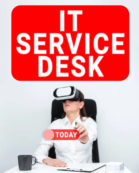 Text Zobrazující Inspiraci Service Desk Business Overview Technologická Podpora Online — Stock fotografie