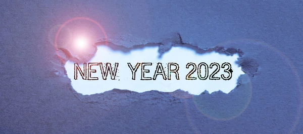 Escribir Mostrando Texto Año Nuevo 2023 Visión General Empresa Saludo — Foto de Stock