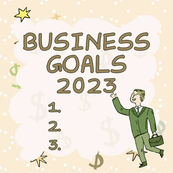 Ręczne Pisanie Znaku Cele Biznesowe 2023 Słowo Wpisany Zaawansowane Możliwości — Zdjęcie stockowe