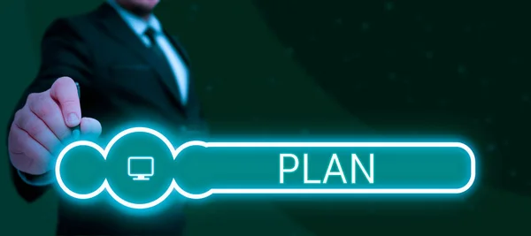 Conceptueel Bijschrift Plan Business Idee Begin Van Een Gedetailleerd Voorstel — Stockfoto