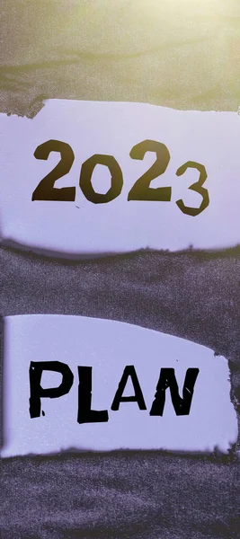 Panneau Manuscrit 2023 Plan Business Showcase Mettant Place Vos Objectifs — Photo