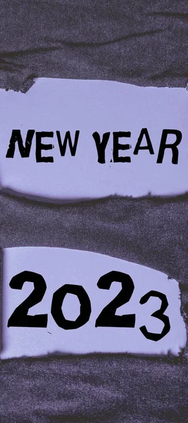 Kézírás Jel New Year 2023 Internet Concept Üdvözlet Ünnepi Ünnepi — Stock Fotó