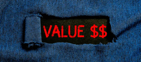 Вдохновляющий Знак Value Означающий Ценность Идентификатора Текущего Процесса — стоковое фото