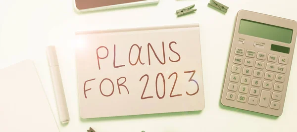 Вдохновение Показывает Знак Планы 2023 Год Слово Написано Намерении Решении — стоковое фото