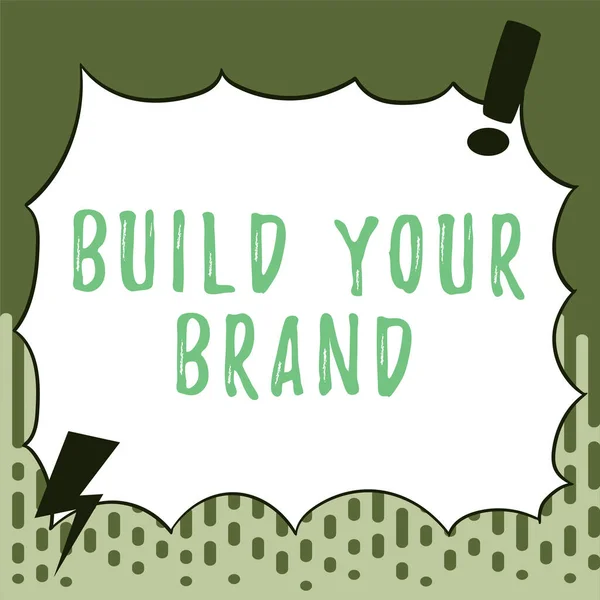 Κείμενο Λεζάντα Παρουσίαση Build Your Brand Επιχειρηματική Προσέγγιση Κάντε Μια — Φωτογραφία Αρχείου