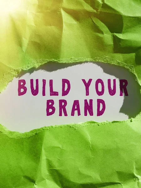 展示你的品牌的标志 概念性照片制作一个商业身份营销广告 — 图库照片