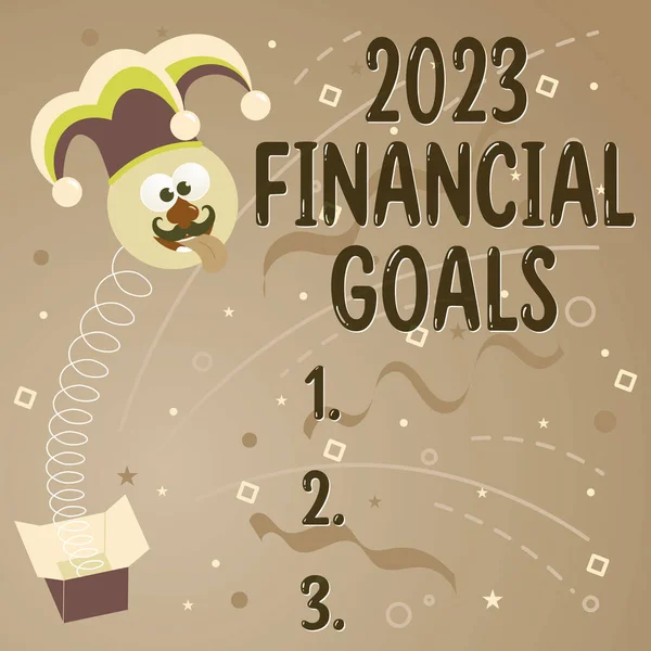 手書きサイン2023財務目標 概念写真次の年のために準備するすべての分野で最高品質 — ストック写真