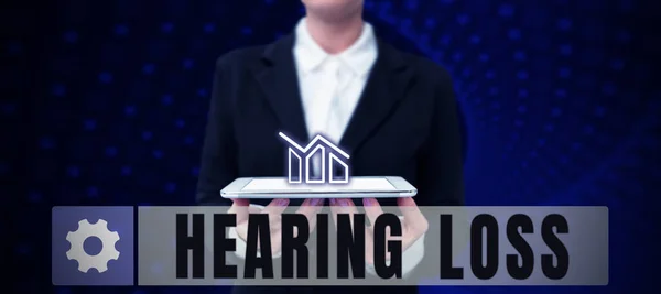 Wyświetlanie Znaku Utrata Słuchu Przegląd Działalności Jest Częściowa Lub Całkowita — Zdjęcie stockowe