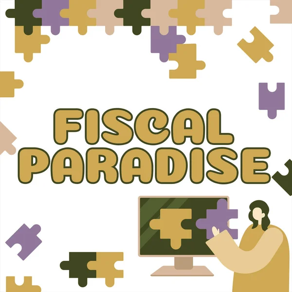 Tekst Met Inspiratie Fiscal Paradise Internet Concept Belasting Ontwikkeling Belastingtarieven — Stockfoto