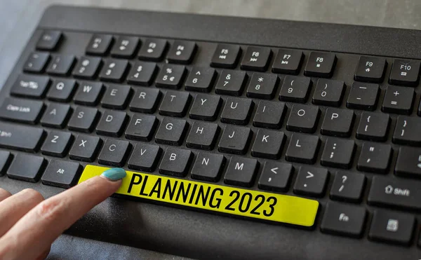 Inspiration Visar Tecken Planering 2023 Ord För Början Med Slut — Stockfoto